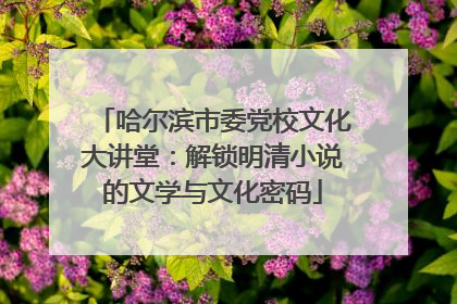 哈尔滨市委党校文化大讲堂：解锁明清小说的文学与文化密码